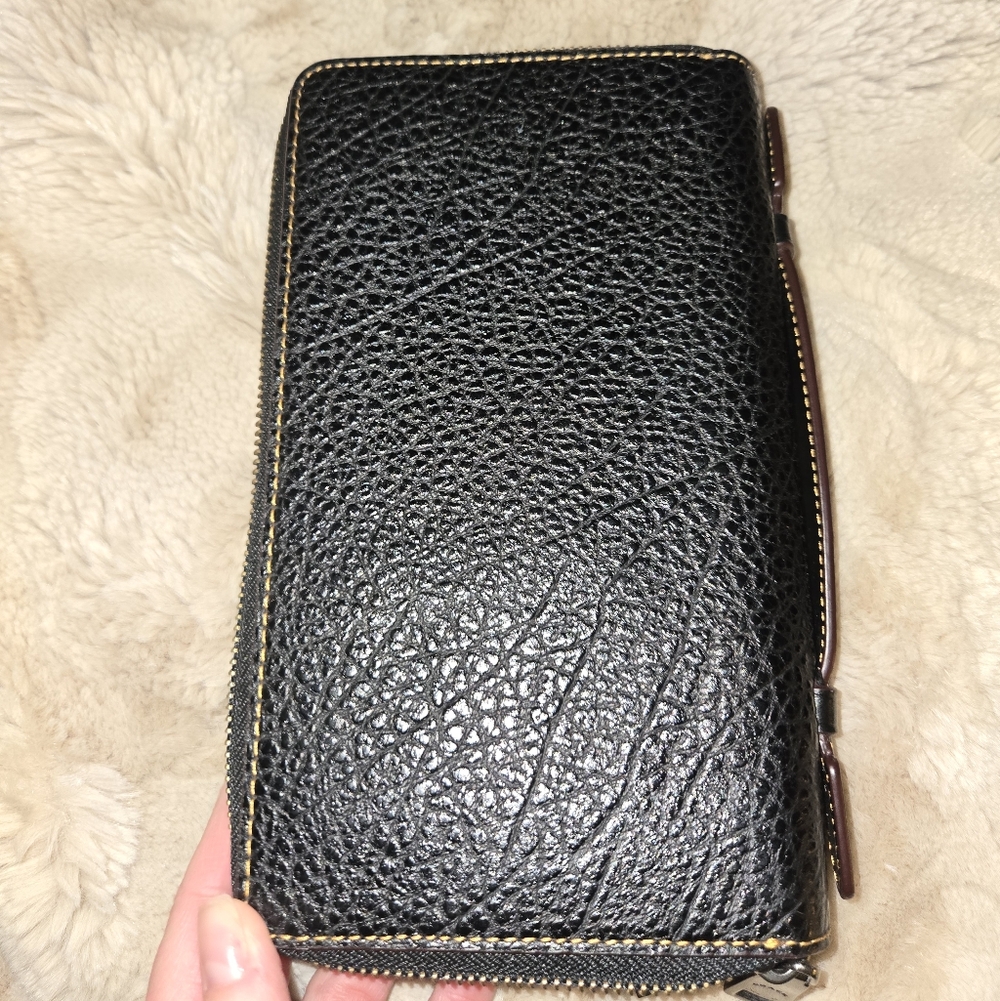 NWOT Coach Black Vintage Huge Leather Men's Zip Wallet - Picture 5 of 13